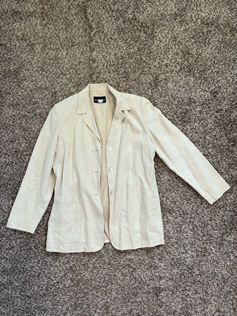 Linen Women's Cream Blazer Jacket